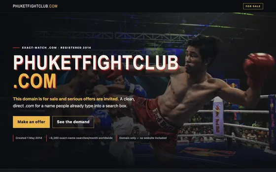 The phuketfightclub.com homepage