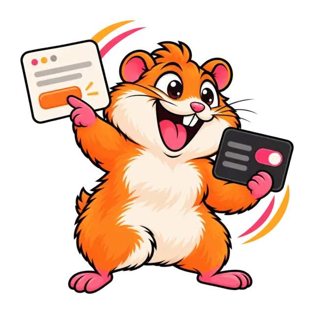 Funky Hamster designing user interfaces with panels and a toggle