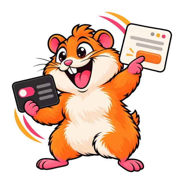 Funky Hamster designing user interfaces with panels and a toggle
