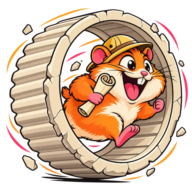 Funky Hamster doing search engine research as an explorer